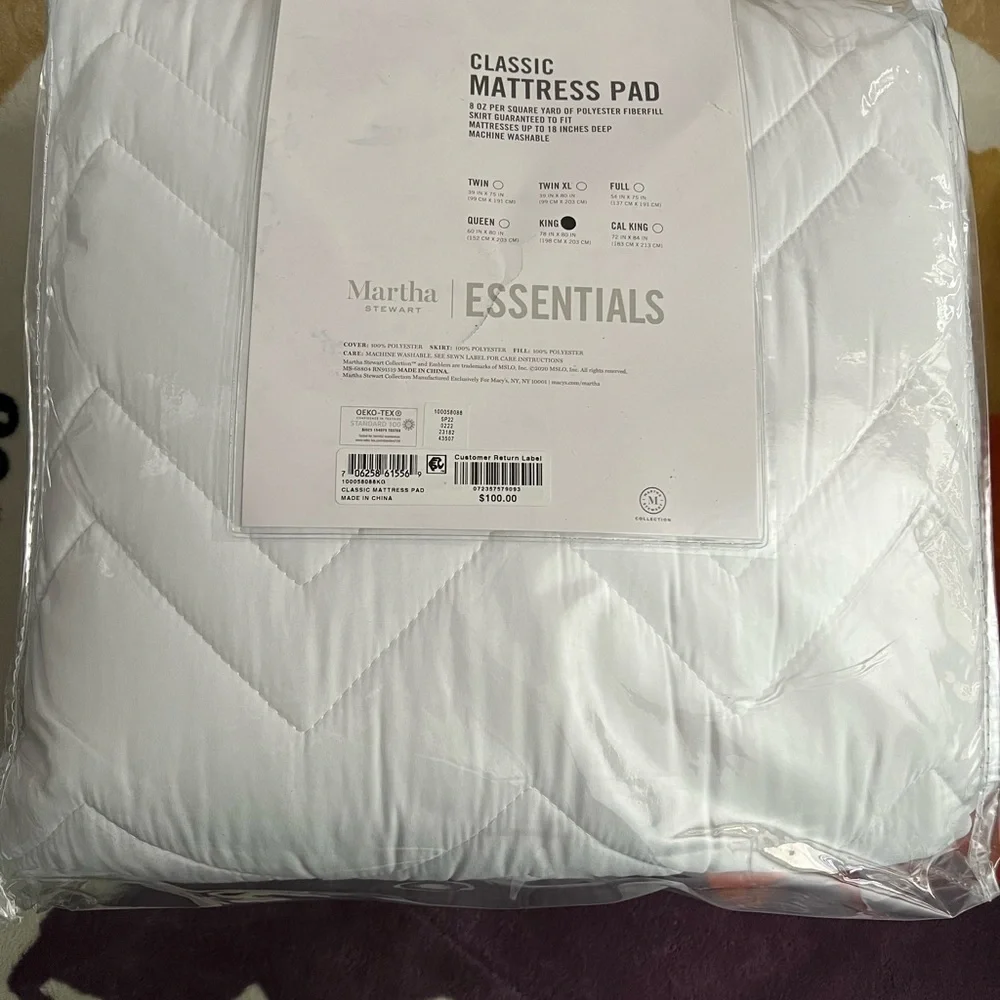 Martha Stewart mattress pad